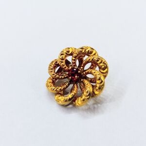 10k Ruby Tiny Button Pin Art Deco